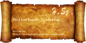 Hollerbach Szabina névjegykártya